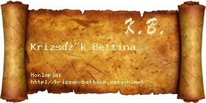 Krizsák Bettina névjegykártya