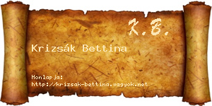 Krizsák Bettina névjegykártya