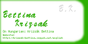 bettina krizsak business card